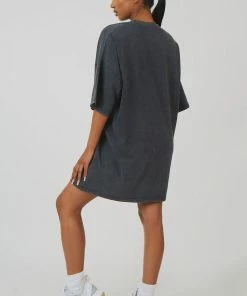 Public Desire UK Oversize Graphic T-Shirt Dress Acid Wash KAIIA CLOTHING
