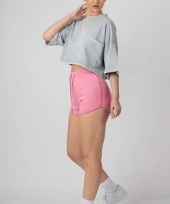 Public Desire UK Boxy Cropped Graphic T-Shirt Acid Wash KAIIA CLOTHING