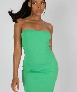 Public Desire UK Bandeau Dress Green