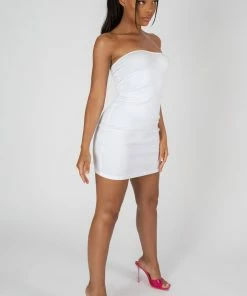 Public Desire UK Bandeau Dress White