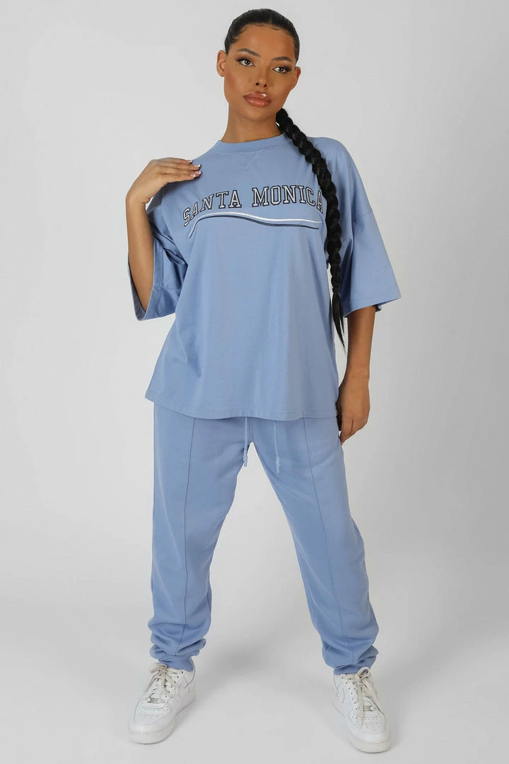 Public Desire UK KAIIA CLOTHING Seam Front Joggers Bluebell 4 Public Desire UK KAIIA CLOTHING Seam Front Joggers Bluebell