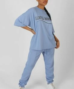 Public Desire UK KAIIA CLOTHING Seam Front Joggers Bluebell 9 Public Desire UK KAIIA CLOTHING Seam Front Joggers Bluebell