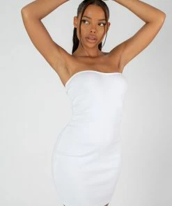 Public Desire UK Bandeau Dress White