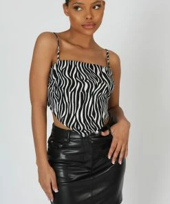Public Desire UK Zebra Print Handkerchief Top