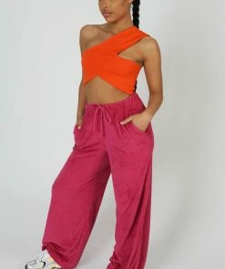 Public Desire UK KAIIA CLOTHING Asymmetric Bralet Orange