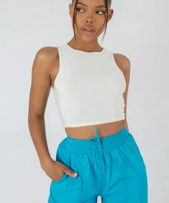 Public Desire UK SLINKY RACER TOP WHITE