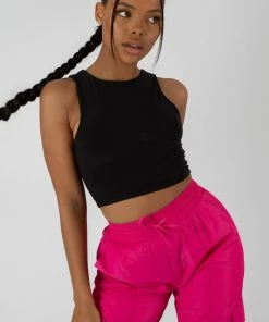 Public Desire UK SLINKY RACER TOP BLACK