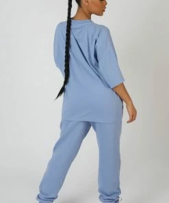 Public Desire UK KAIIA CLOTHING Seam Front Joggers Bluebell 7 Public Desire UK KAIIA CLOTHING Seam Front Joggers Bluebell