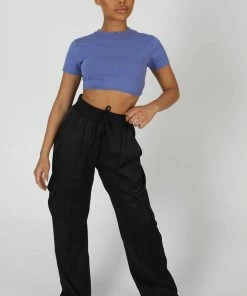 Public Desire UK Ultimate Short Sleeve Underbust T-Shirt Purple KAIIA CLOTHING