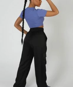 Public Desire UK Ultimate Short Sleeve Underbust T-Shirt Purple KAIIA CLOTHING