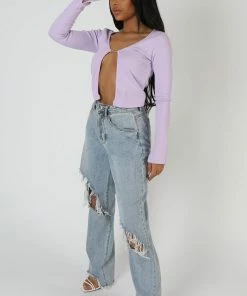 Public Desire UK Kaiia Trim Ribbed Top Lilac 8 Public Desire UK Kaiia Trim Ribbed Top Lilac