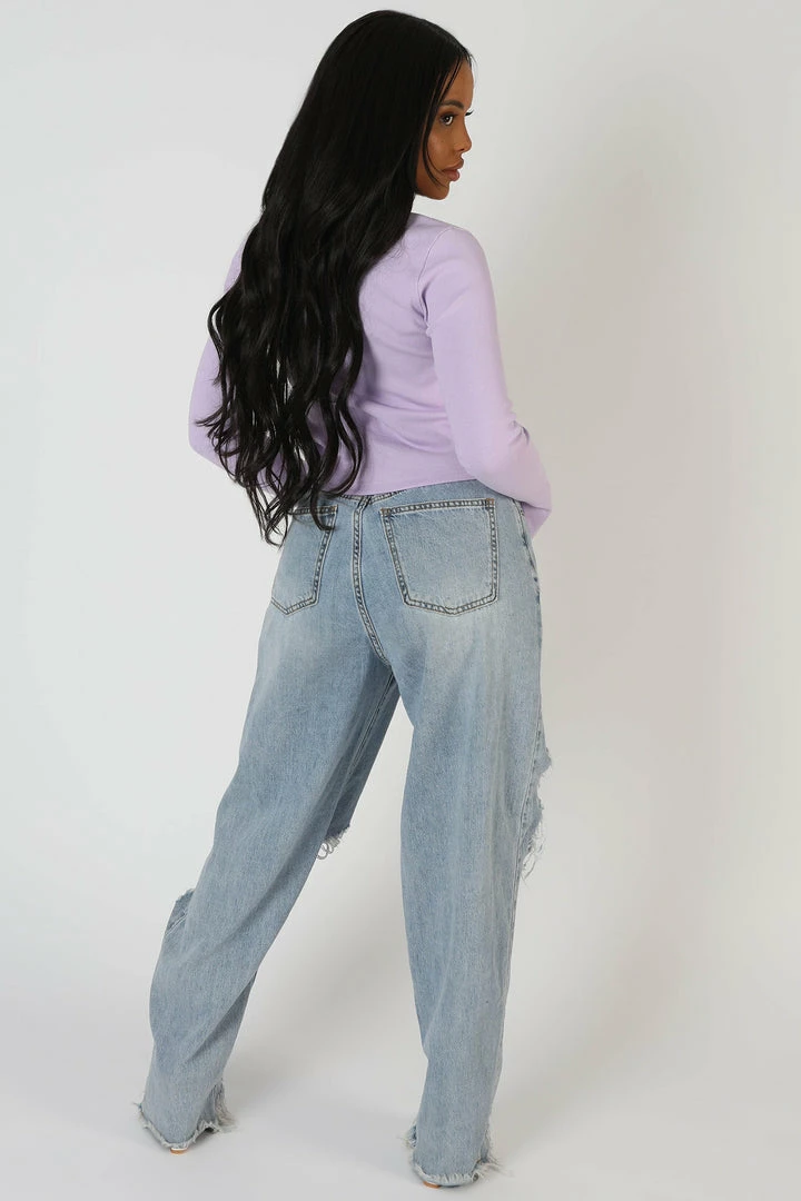 Public Desire UK Kaiia Trim Ribbed Top Lilac 4 Public Desire UK Kaiia Trim Ribbed Top Lilac