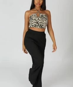 Public Desire UK Crinkle Elasticated Waist Wide Leg Trousers Black KAIIA CLOTHING 6 Public Desire UK Crinkle Elasticated Waist Wide Leg Trousers Black KAIIA CLOTHING