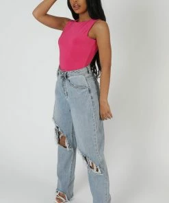 Public Desire UK KAIIA CLOTHING Essential Bodysuit Pink