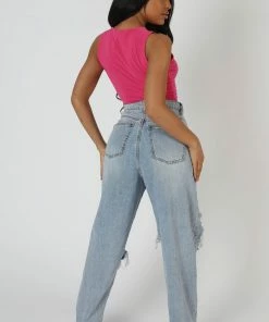 Public Desire UK KAIIA CLOTHING Essential Bodysuit Pink