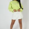 Public Desire UK Graphic Oversized Sweatshirt Lime