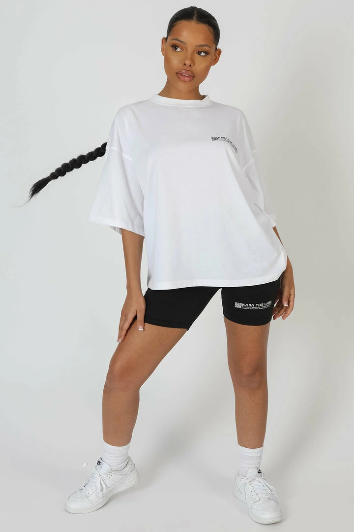 Public Desire UK Oversized Fit Qr Detail T-Shirt White KAIIA CLOTHING 1 Public Desire UK Oversized Fit Qr Detail T-Shirt White KAIIA CLOTHING