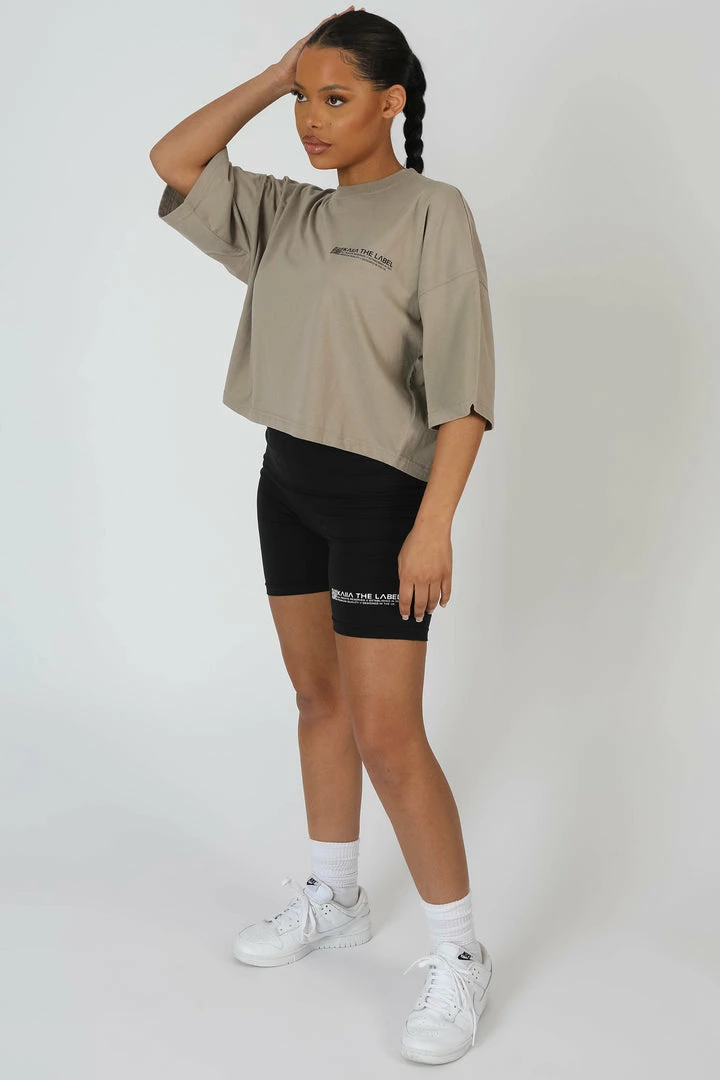 Public Desire UK Oversized Fit Qr Detail Cropped T-Shirt Elm KAIIA CLOTHING 3 Public Desire UK Oversized Fit Qr Detail Cropped T-Shirt Elm KAIIA CLOTHING