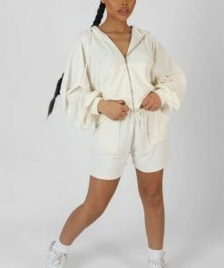 Public Desire UK Seam Detail Towelling Relaxed Short Ecru 10 Public Desire UK Seam Detail Towelling Relaxed Short Ecru