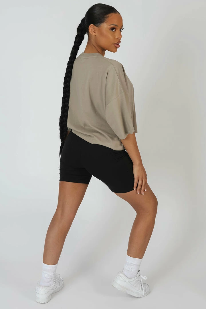 Public Desire UK Oversized Fit Qr Detail Cropped T-Shirt Elm KAIIA CLOTHING 4 Public Desire UK Oversized Fit Qr Detail Cropped T-Shirt Elm KAIIA CLOTHING