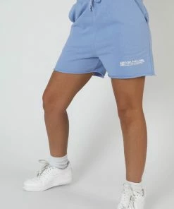 Public Desire UK Graphic Qr Code Sweat Shorts Bluebell