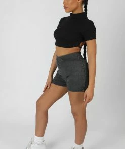 Public Desire UK V Front Cycling Shorts Charcoal KAIIA CLOTHING