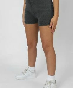 Public Desire UK V Front Cycling Shorts Charcoal KAIIA CLOTHING