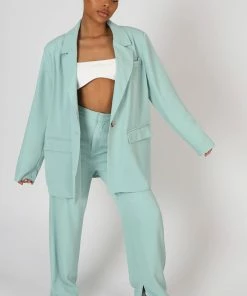 Public Desire UK Oversized Dad Blazer Peppermint KAIIA CLOTHING
