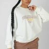 Public Desire UK Colorado Springs Oversized Sweatshirt Ecru