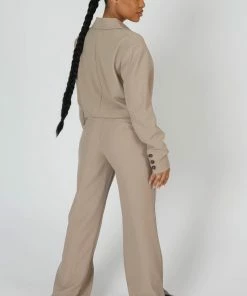 Public Desire UK Seam Detail Relaxed Trouser Stone