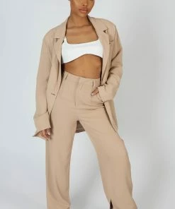 Public Desire UK KAIIA CLOTHING Oversized Dad Blazer Sand 6 Public Desire UK KAIIA CLOTHING Oversized Dad Blazer Sand