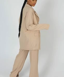 Public Desire UK KAIIA CLOTHING Oversized Dad Blazer Sand 7 Public Desire UK KAIIA CLOTHING Oversized Dad Blazer Sand