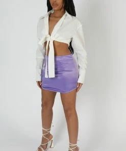 Public Desire UK KAIIA CLOTHING Wrap Waist Poplin Shirt White