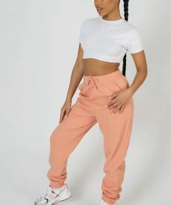 Public Desire UK KAIIA CLOTHING Seam Front 90S Joggers Peach