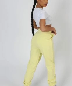 Public Desire UK Seam Front 90S Jogger Lemon KAIIA CLOTHING