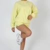 Public Desire UK Amalfi Coast Embroidered Oversized Sweatshirt Lemon