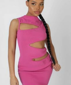 Public Desire UK Asymmetric Cut Away Mini Dress Magenta 7 Public Desire UK Asymmetric Cut Away Mini Dress Magenta