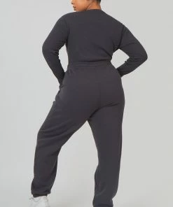 Public Desire UK Curve Extreme High Leg Bodysuit Dark Grey