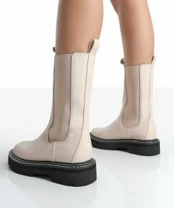 Public Desire UK Animate Bone Ankle Chelsea Boots