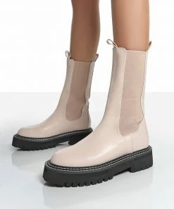 Public Desire UK Animate Bone Ankle Chelsea Boots