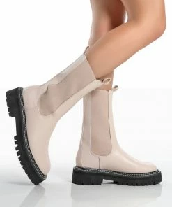Public Desire UK Animate Bone Ankle Chelsea Boots