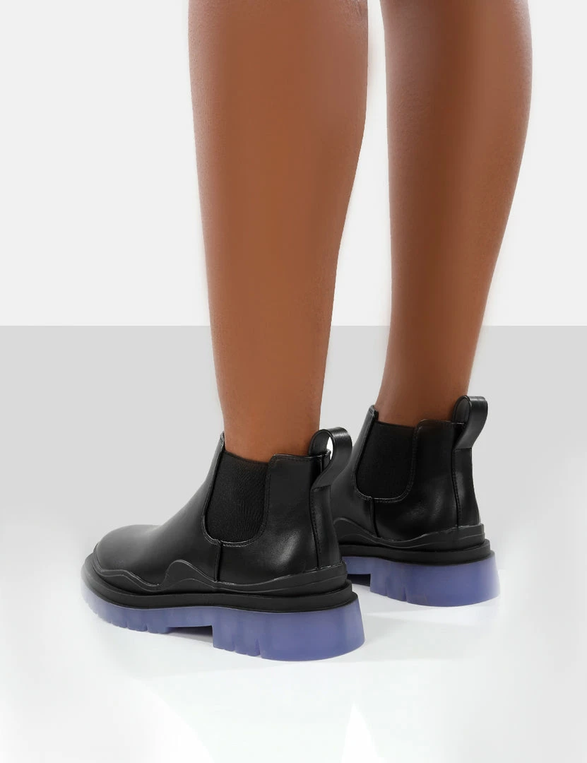 Public Desire UK Flat Boots Myth Black Chunky Sole Chelsea Boots 2 Public Desire UK Flat Boots Myth Black Chunky Sole Chelsea Boots