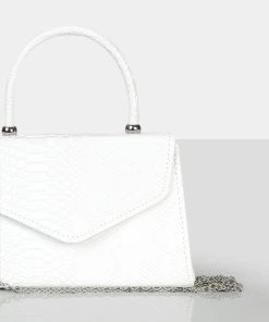 Public Desire UK The Astrid White Textured Mini Bag