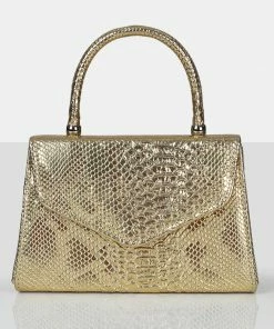 Public Desire UK The Astrid Gold Textured Mini Bag Mini Bags