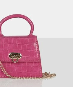 Public Desire UK The Lilly Fuchsia Textured Mini Bag Mini Bags