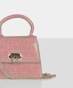 Public Desire UK The Lilly Pink Textured Mini Bag