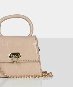 Public Desire UK The Lilly Nude Textured Mini Bag Bags