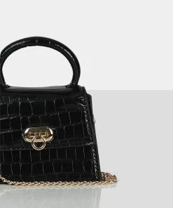 Public Desire UK Bags The Lilly Black Textured Mini Bag