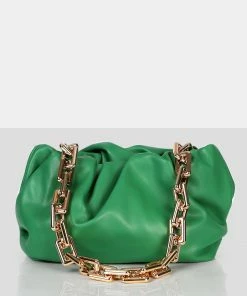 Public Desire UK The Gossip Green Chain Handbag