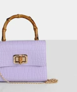 Public Desire UK Mini Bags The Breah Lilac Croc Mini Grab Bag